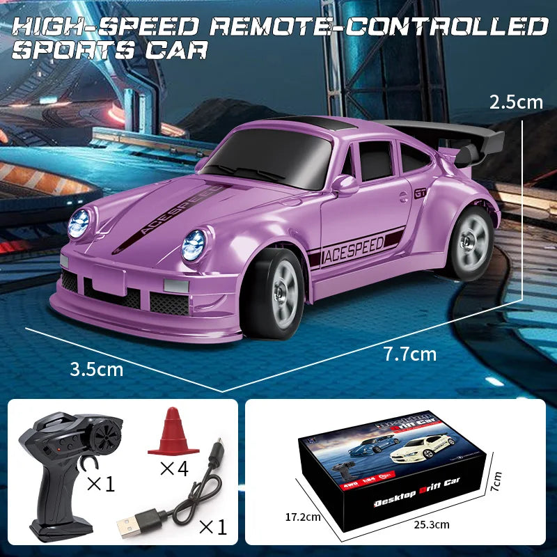 NanoDrift 4WD: 1/64 Scale Pro Racing Car – High-Speed Mini Drift