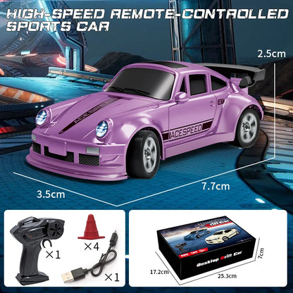 NanoDrift 4WD: 1/64 Scale Pro Racing Car – High-Speed Mini Drift