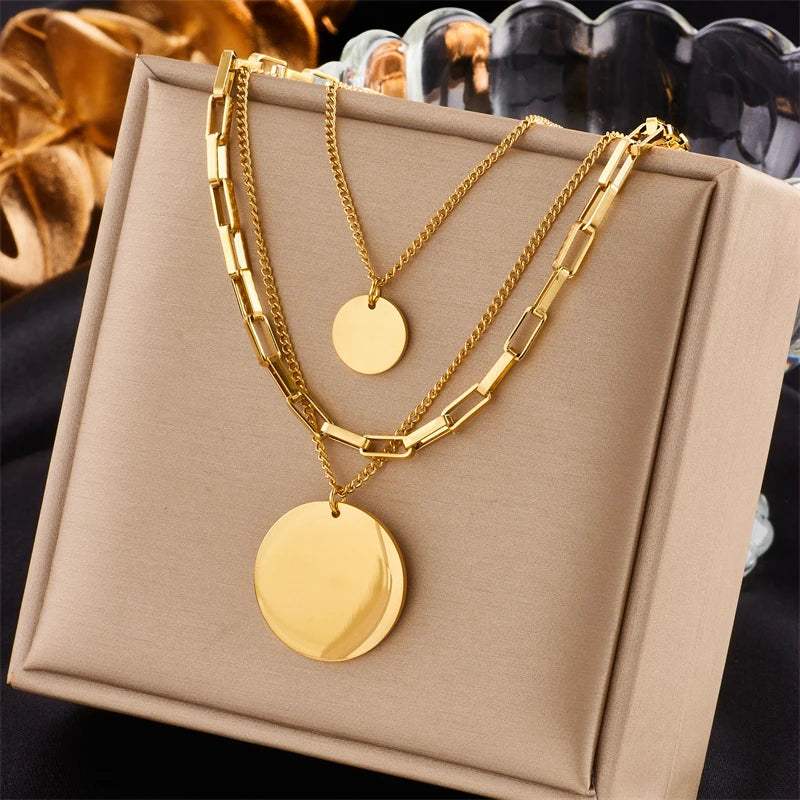 Soleil Layered Necklace · 18K Gold Plated