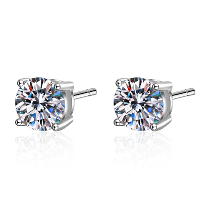 KNOBSPIN 2.0ct Moissanite Earrings for Women Lab Grown Diamond Ear Studs 925 Sterling Silver Fine Jewelry Gift