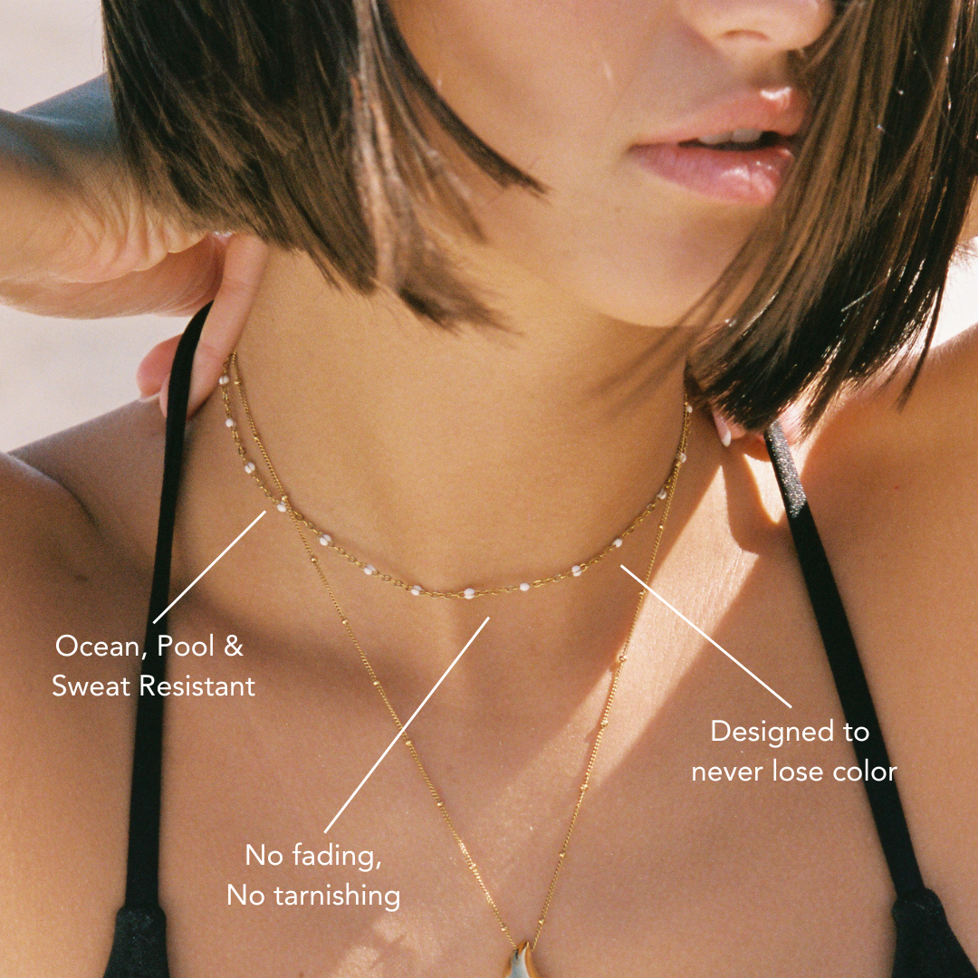 White Beaded Choker
