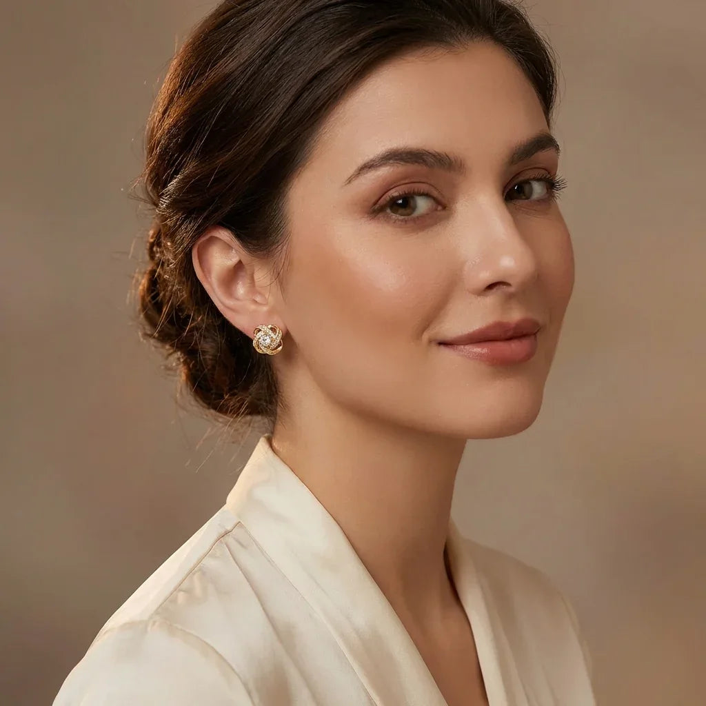 Knot Studs · Gold Tone