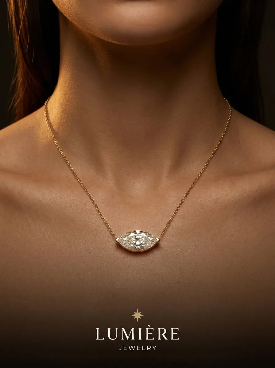 Navette Necklace · Moissanite