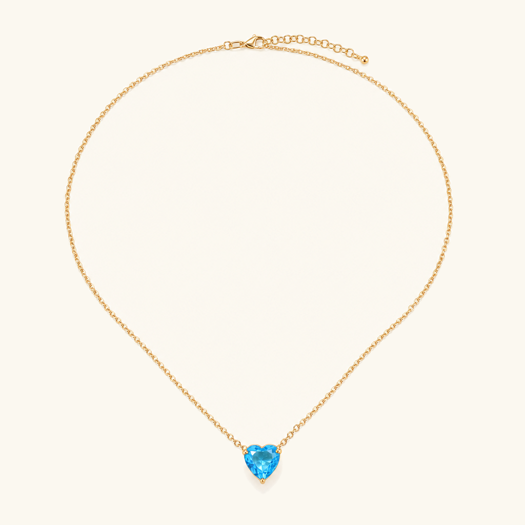 Amorette Birthstone Heart Necklace