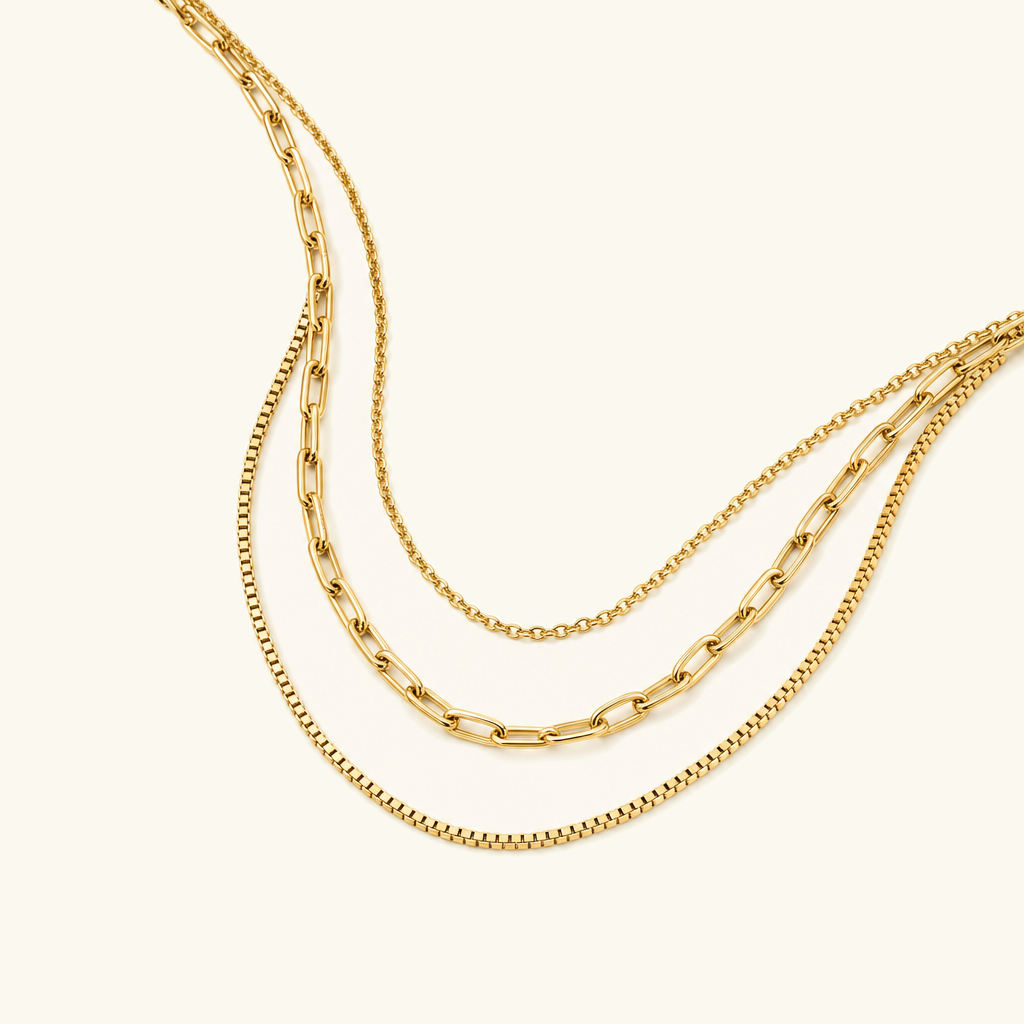 Maren Triple Layered Gold Necklace