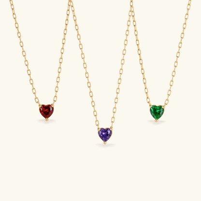 Amorette Birthstone Heart Necklace