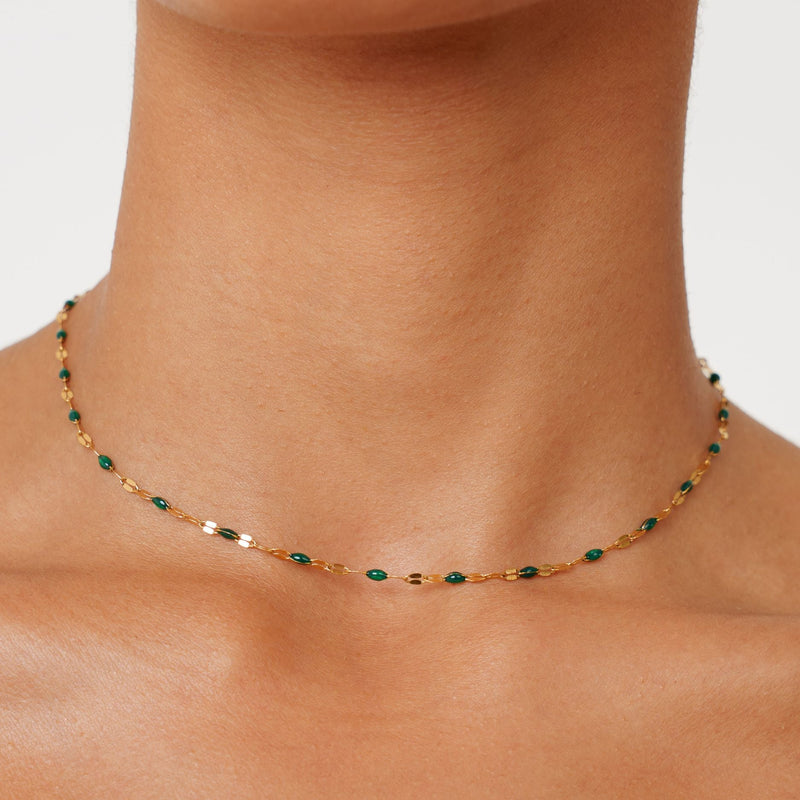 Emerald Coast Choker · 18K Gold Finish & Enamel