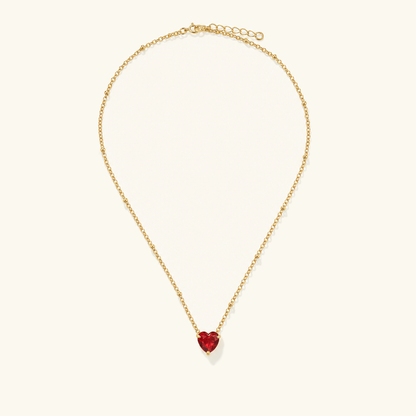 Amorette Birthstone Heart Necklace