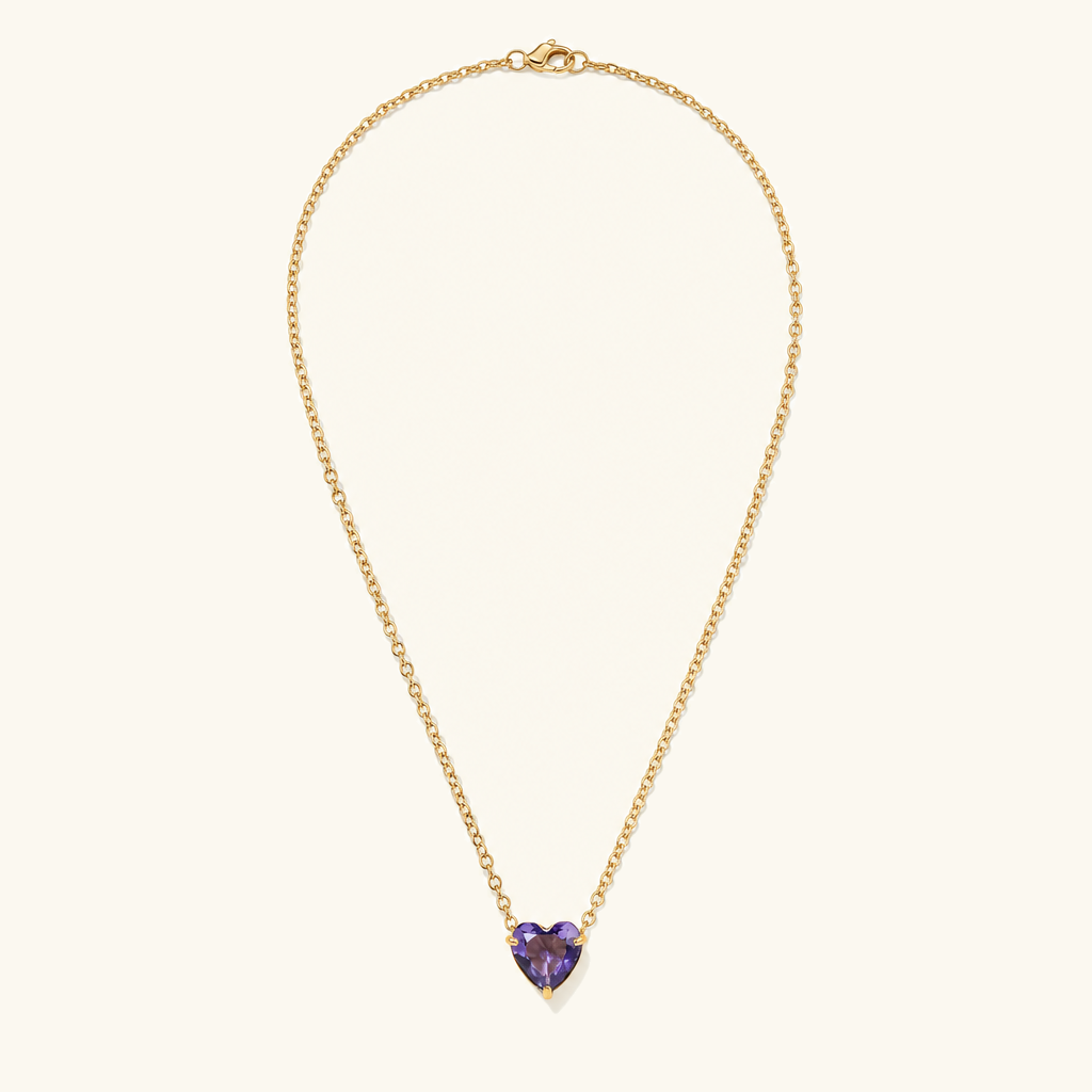 Amorette Birthstone Heart Necklace