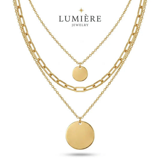 Soleil Layered Necklace · 18K Gold Finish