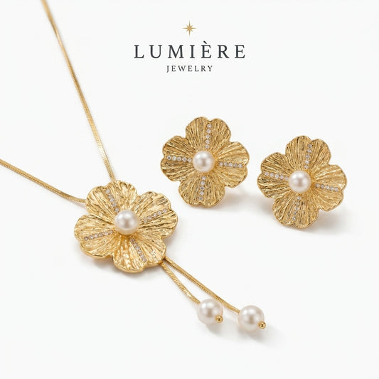 Fleur Pearl Set · Necklace & Earrings
